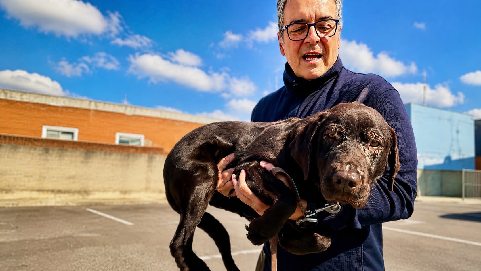Viktor Larkhill with a rescued animal